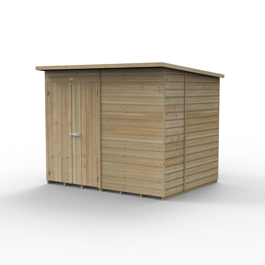 Beckwood 8×6 Pent Shed – No Windows – Double Door 5013053204245 2